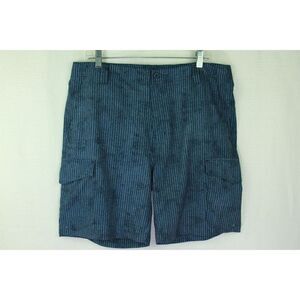 Subculture Shorts Blue Stripe Zip Mesh Pockets Hybrid Stretch 8" Inseam Mens 34